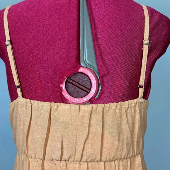 NWT Roxy linen blend spaghetti straps front knot empire waist maxi dress slit - Picture 9 of 12